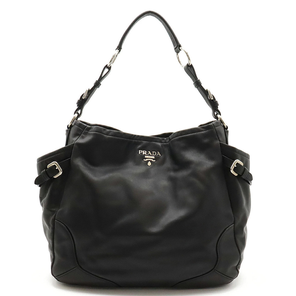 Prada Hobo Bag Leather Black Nero Black